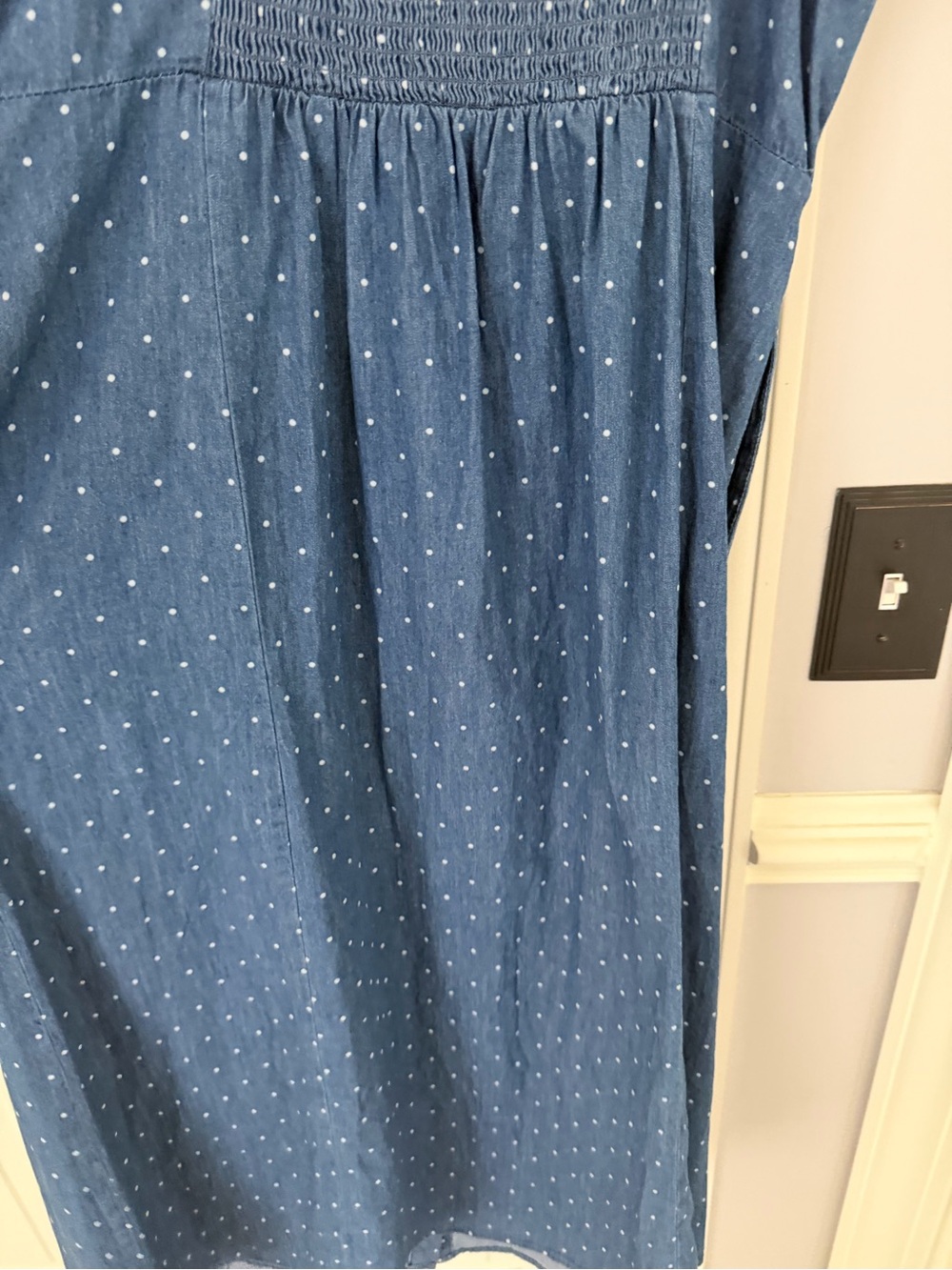 Market & Spruce Blue Polka-Dot Button-Front Midi Dress - Picture 8 of 9
